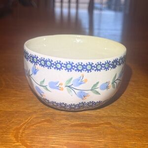 Manufaktura Polish Pottery Fluted Bowl Tulips Ceral Bowl 4.75”